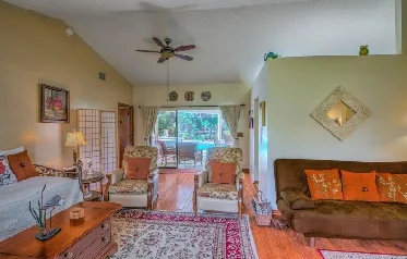 Trundle day bed and great view out to the pool and lanai.